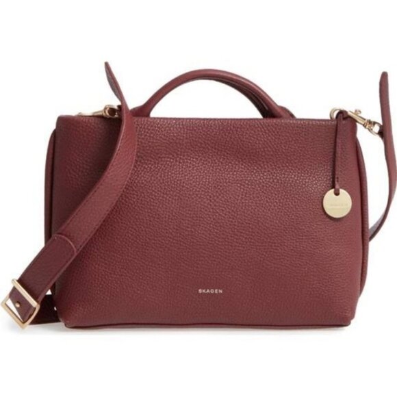 Skagen Pebbled Leather Satchel Handbag (NWT)